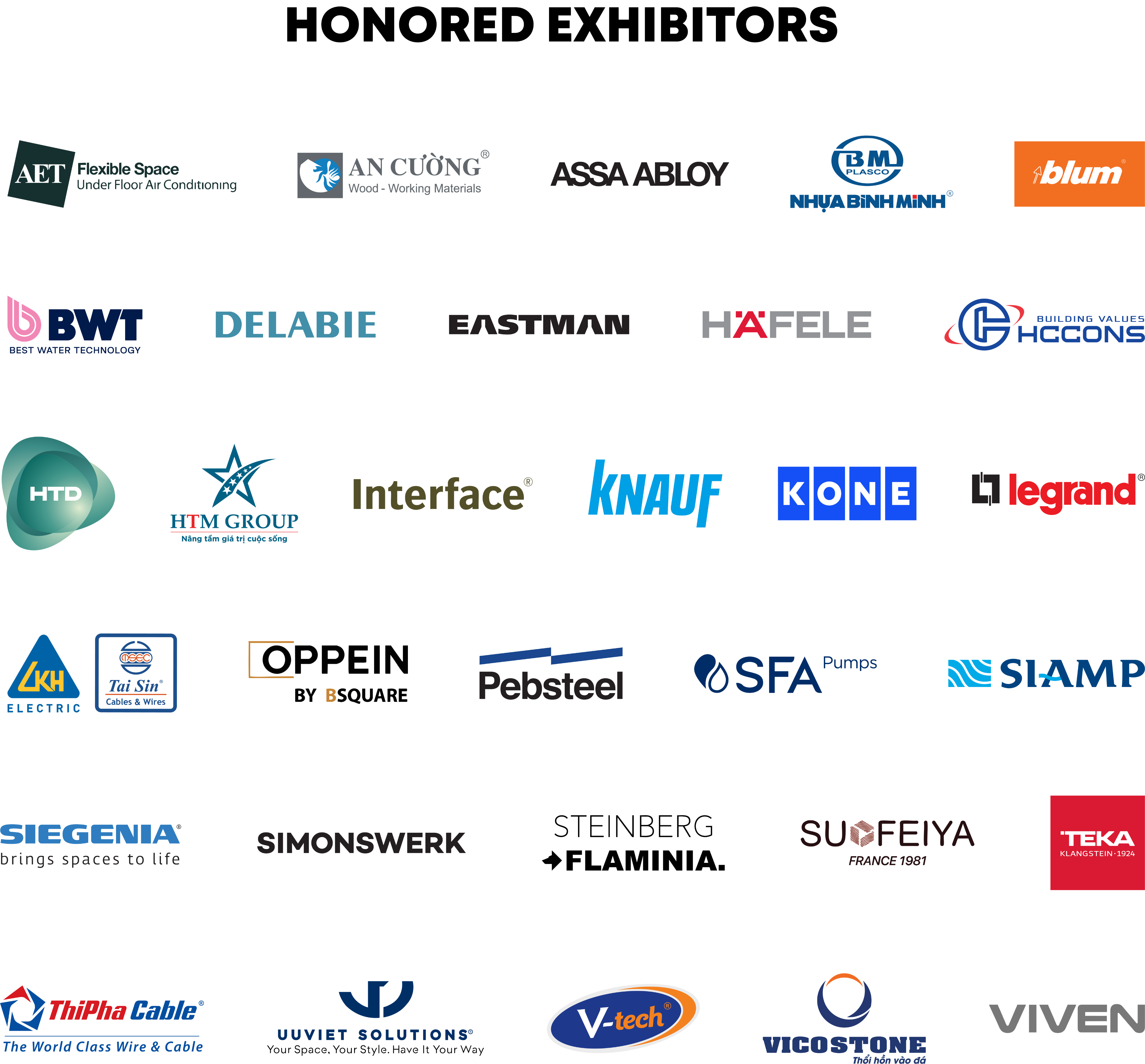 Honored exhibitors